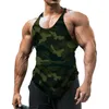 Mens Tank Tops 여름 위장 조끼 최고 통기성 보디 빌딩 티 체육관 소매 범인 티셔츠 패션 승무원 목 피트니스 Teemen