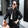 Thema dames nieuwe mode pu lederen jas ritsje motorfiets jas korte faux lederen motorjack zacht bomber jas vrouw L220801