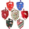 Bandana per cani di Natale Abbigliamento per cani Morbido Fazzoletto per cani Babbo Natale Pupazzo di neve Motivo a strisce di alce A375