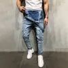 Herrbyxor herrar jeans tvättar smörgåsar manliga jumpsuits streetwear ficklast arbetsspel