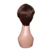 Krótka peruka Bob Wavy z grzywką pełna maszyna zrobiła nie koronkowe peruki dla kobiet Brazylijska Remy proste ludzkie włosy pixie cut Wig4257135