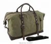 Vintage Military Canvas Leather Men Travel Påsar Fortsätt bagagepåsar Män duffelväskor reser Tote Stor helgväska över natten 22061802956