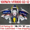 Stampo ad iniezione per HONDA Interceptor VFR800 VFR 800 RR CC 800RR 02-12 121No.10 800CC VFR800RR 02 03 04 05 06 07 VFR-800 2002 2008 2009 2010 2011 2012 Carenatura blu rothmans