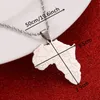 سلاسل الفضة مطلي مجوهرات أفريقيا نيجيريا خريطة قلادة القلائد الأفريقية الفولاذ المقاوم للصدأ هدايا الذكرى السنوية