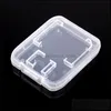 Transparent Clear Standard Sd Sdhc Memory Card Case Holder Box Storage Carry For Tf 850Pcs Drop Delivery 2021 Boxes Bins Home Organization