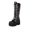 Boots Punk Women 2022 New High High Cheels Gothic Style Black Platfor