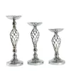 Gold Silver Flowers Vases Candle Holders Road Lead Table Centerpiece Metal Stand Candlestick For Wedding Party Decor 220527