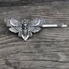 Hårklämmor Barrettes 1st dödsfall Huvud Skull Moth Clip Halloween Accessory Wiccan Insect NatureHair318s