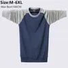 Coton à manches longues T-shirt Étudiants masculins surdimensionné 6XL 5XL Plus Taille Hommes Casual Adolescent Vêtements Tops Noir Gris Pull T220808