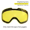 Mosodo Magnetische Skibrille Magnet Schneemobil Antibeschlag-Skibrille Schnee Große kugelförmige Winter-Skibrille Aufhellende Linse 220704