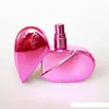 Hjärtformad glas parfymflaskor med sprayfyllningsbar tom parfymförstärkare för kvinnor