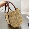 Designer Vrouwen Twine Straw Tote Luxe Ontwerpers Tassen Italië Milano Merk Sunshine Breien Strand Handtassen Lederen Patchwork Totes 230724