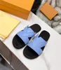 Women Men Summer Slippers sandals bench shoes Stylish flat genuine leather soft sole letter printing comfortable Simplicity non slip versatile sandals L70107