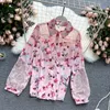 Werkjurken Dames 2022 Herfst Vintage Floral Gedrukt Shirt Rokken 2 stks Mode Pak Geurtjes Stijlvolle Kant Patchwork Blouse Sets