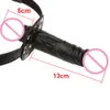 Double extrémité gode Silicone pénis Gag bouche Plug cuir harnais tête sangle sur Bondage érotique lesbienne fétiche Strapon jouet