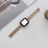 Bracelet de montre de luxe Bracelets intelligents en acier inoxydable pour montres Apple Bracelet de chaîne en métal plaqué Tendance Bright 38 40 41 42 44 45MM Série Iwatch 7 6 5 4 3 2