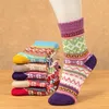 Носки чуловки 5 пары осенние зимние женщины Wired Wool Spreader Cashmere Thermal Colden Kawaii Pack Подарки для