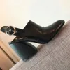 Designer-2022 black white beige sling back chunky heels shoes 9cm calf skin fashion genuine leather