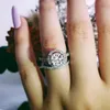 Ringos de casamento de prata de prata 925 originais para feminino para mulheres noivado jóias de moda de moda dedo preto sexta -feira