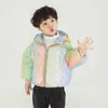 Winterkinderen regenboog kleurrijk geen schone glanzende katoenen jas tops jas voor baby kinderen jongens meisjes warm dikkere bovenkleding J220718
