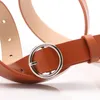 Belts Gold Round Metal Circle Belt Female Red Gray Black PU Leather Waist For Women Jeans Pants WholesaleBelts Emel22