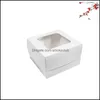 Flap Cake Boxs Disposable Window Small 4 Inches Dessert Box Baking Afternoon Tea Packing Casket Simplicity 0 78Pm O2 Drop Delivery 2021 Cupc