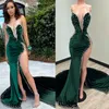 2022 Plus Size Arabic Aso Ebi Mermaid Luxurious Stylish Prom Dresses Pärled Crystals Evening Formal Party Second Reception Birthday Engagement Gowns Dress ZJ671