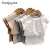 Coloque de roupas de algodão de verão Conjunto de roupas sólidas Tee meninos de manga curta e shorts pp 2pcs Infant Baby Girl Roupas 220509