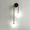 Modern LED Wall Lamp Glass Ball Lampshade Gold Home Decor Living Room Bedroom Sconce Nordic Luminaire Light mirror headlight