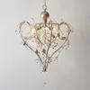 Lampes suspendues American Retro Old Craft Lustre Feuille Forme Salon Chambre El Crystal