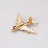 Crystal Enamel Plane Brooch Pin Aircraft Airplane Brooches Business Suit Corsage for Women Men Fashion Jewelry Gift