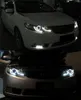 Kia Forteの2 PCSオートカーヘッドパーツ2009-2013 LEDランプヘッドライト交換DRLデュアルビームレンズヘッドライト