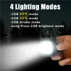 COB -belysning LED Mini KeyChain 500 lumen Flashlight Portable Outdoor USB Work Light for Fishing Camping Walking