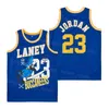 1981 REMIX High School Basketball 23 Laney Jersey Мужская форма Хип-хоп Вышивка и шитье Дышащий цвет команды Синий Белый Желтый Чистый хлопок Хип-хоп