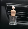 Car Perfume Bottles Empty With Clip Wood Stick Essential Oils Diffusers Air Conditioner Vent Clips Automobile Air Freshener Glass Bottle Cars Decorations GC1129