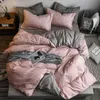 Sängkläder sätter fast färg geometriska 4st säng täckning set duvet vuxen ark kudde tröstare hem textil king sizebinding