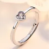 Hartvorm kristal verstelbaar maat paar ringen 2022 klassiek koper vergulde platinum minnaar mannen vrouwen verloving bruiloft ring Valentijnsdag cadeau accessoire