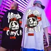 Zazomde hip hop tees skjorta panda tryck bomull kort hylsa lösa coola män t shirt casual o-hals sommarmens punk tshirt mode 220621