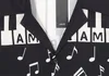 Camicie con motivo a note di pianoforte in bianco e nero per uomo Camicia casual a maniche corte di alta qualità Camicie eleganti da lavoro con streetwear sociale
