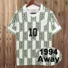 1994 1996 1998 OKOCHA FINIDI Maillots de football rétro pour hommes Équipe nationale KANU Accueil Vert Blanc Maillot de football à manches courtes Uniformes