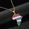 Hanger kettingen mode country vlag gambia Afrika kaart unisex goud vergulde charme sieraden cadeaupendant