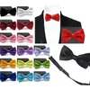 Säljer Fashion Tuxedo Bow Tie Men Röd och svart brudgum gifter sig med brudgummen Bröllopsfest Färgglada fasta fjärilskravater