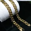 Chains 15mm Mens Necklaces Stainless Steel Gold Color Necklace For Men Women Curb Cuban Jewelry Friends Gifts WholeChains348T