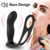 Fjärrprostata massager anal plug vibrator sexiga leksaker för män vuxna manlig leksaksfördröjning utlösning dubbel ringar produkt