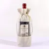 Sacchetti regalo in iuta Confezione regalo Finestra trasparente Tela di champagne Borsa copri bottiglia di vino Bomboniere Sacchetti da imballaggio Forniture per eventi 7 colori DW6773