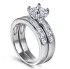 18K vergulde ingelegde vierkante CZ Diamond Ring Valentijnsdag cadeau