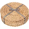 kitchen accessories Round Water Hyacinth Placemat Quality Woven Wicker Table Place Mats 25cm 6 Pack 220627