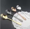 DHL Sugar Skull Tea Spoon Suck Stainless Coffee Spoons Dessert Spoon Ice Cream Tableware Colher Kitchen Accessories 100PCS C0526X3