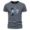 남자 티셔츠 쿨 실크 슬립 면화 고품질 2022 여름 드레스 슬림 코끼리 프린트 라운드 목 남자의 짧은 소매 티셔츠 맨스
