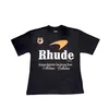 Rhude Fashion Designer t Shirt for Mens Top-quality Street Joint Name Luxurys Loose Short Sleeve T-shirt Us Sizee2e8